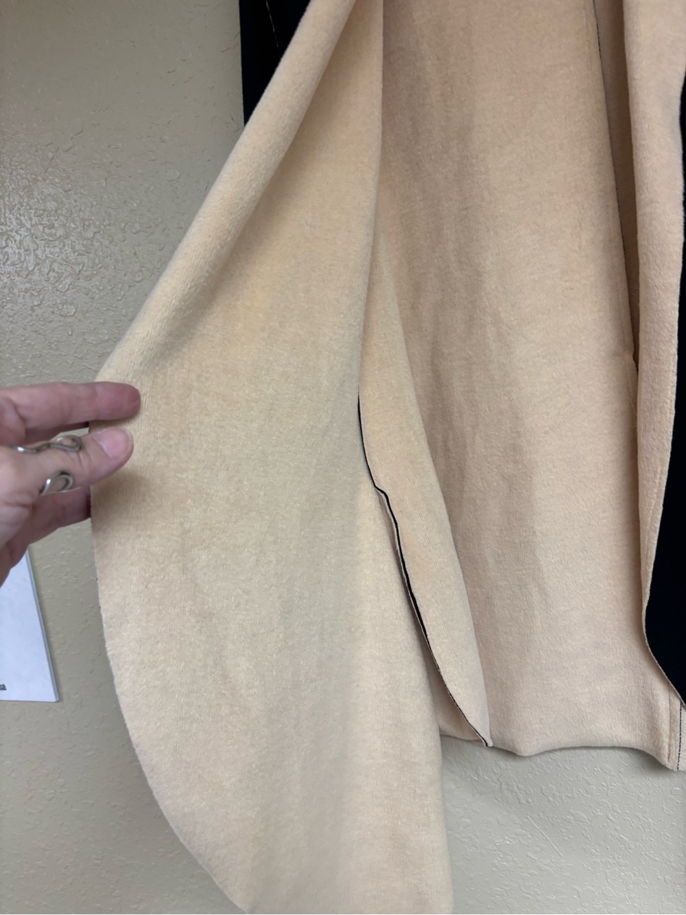 ONE WORLD Black and Cream Open Drape Cardigan - Picture 6 of 7